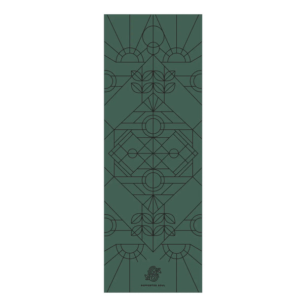 Pro Grip Deco Alignment - PU Yoga Mat (5mm) - Evergreen