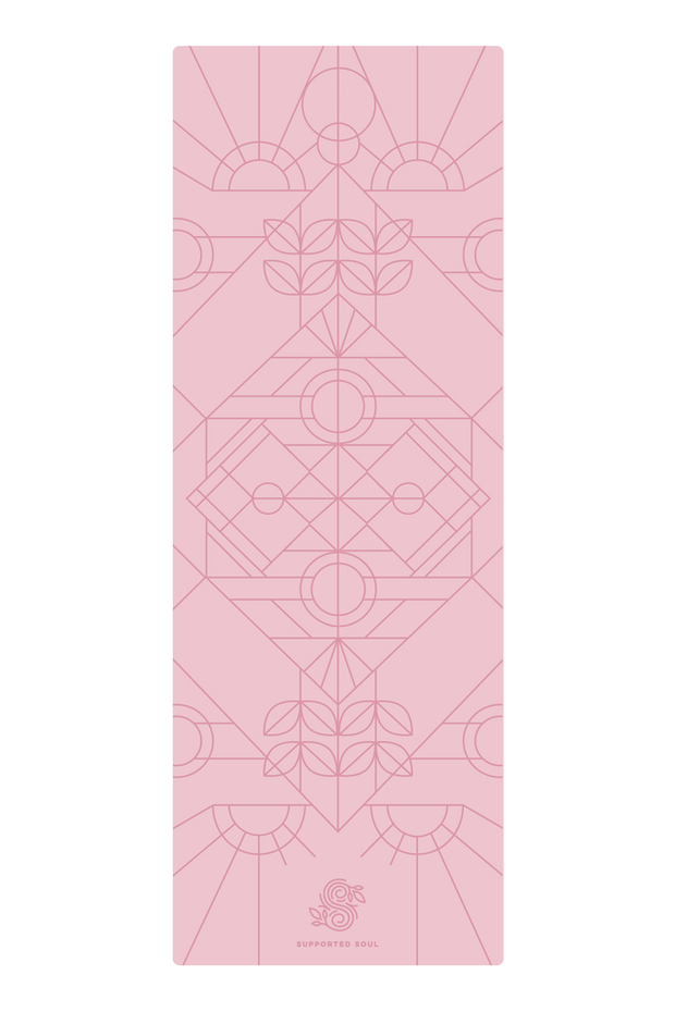 Pro Grip Luxe Deco Alignment  - PU Yoga Mat (5mm) - Cotton Candy *one left