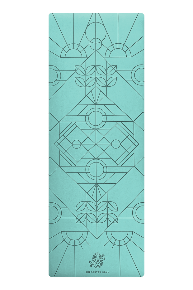 Pro Grip Deco Alignment - PU Yoga Mat (5mm) - Eucalyptus