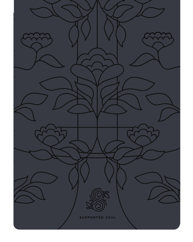 Pro Grip Floral Alignment - PU Yoga Mat (5mm) - Black