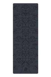 Pro Grip Floral Alignment - PU Yoga Mat (5mm) - Black