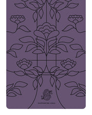 Pro Grip Floral Alignment - PU Yoga Mat (5mm) - Blackberry